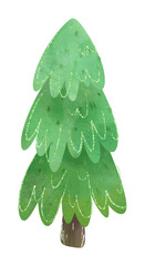 Christmas tree, illustration on white background