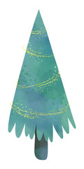 Christmas tree, illustration on white background