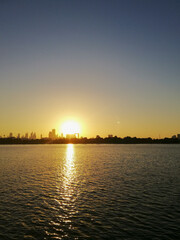 Fototapeta premium sunset over the river