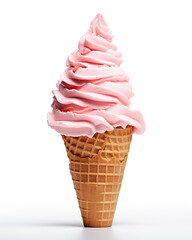 ice cream cone on white background сreated with Generative Ai