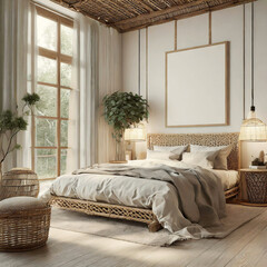 Frame Mockup Design 프레임 목업,침실 집 배경 인테리어