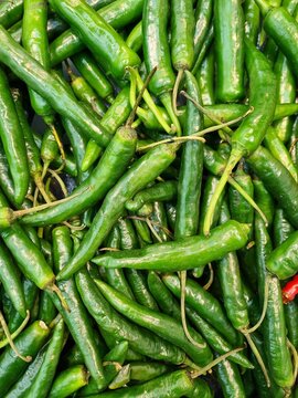 Cabe hijau or cabe ijo or green chili commodities sold in the traditional market of Indonesia
