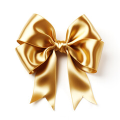 Naklejka premium golden gift bow on white background сreated with Generative Ai