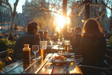 businessmen having lunch