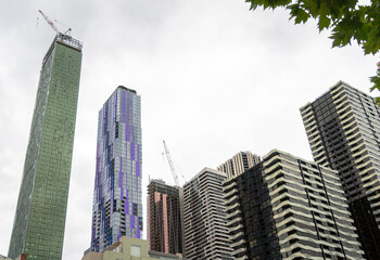 Modern skyscrapers in the city of Melbourne, Australia