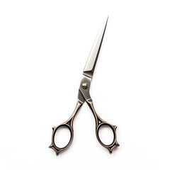 barber scissors on white background сreated with Generative Ai