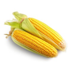 Fresh yellow corn isolated. Illustration AI Generative.