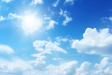 Naklejka na ściany i meble bright midday sun, blue sky, beautiful