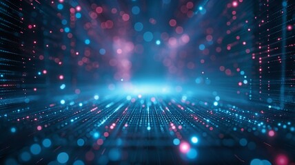 Fototapeta premium Abstract background of light technology sparkles in the darkness of beauty