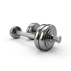 Fototapeta premium dumbbell on white background side view сreated with Generative Ai