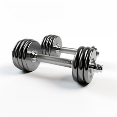 Fototapeta premium dumbbell on white background side view сreated with Generative Ai