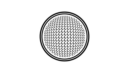 golf ball emblem, black isolated silhouette