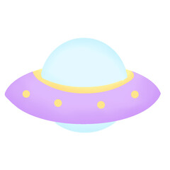 UFO, Alien Spaceship, Flying Saucer Icon Graphic Clipart Cartoon	