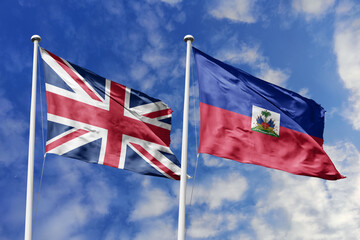 3D illustration, United Kingdom and Haiti alliance and meeting, cooperation of states.