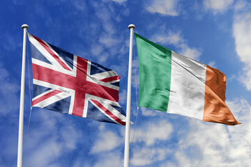 3D illustration, United Kingdom and Ireland alliance and meeting, cooperation of states.