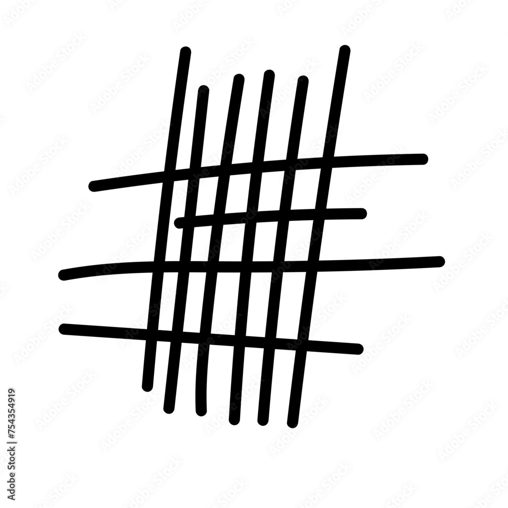 Aufkleber Doodle Line  Simple Shape Icon. Line Frame Silhouette Monochrome Black Element. Simple Line Icon Isolated on Backdrop. Irregular Childish Hand Drawn Form
