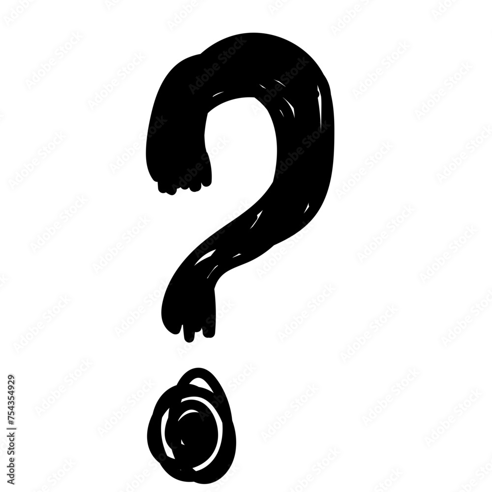 Aufkleber Doodle Line  Simple Shape Icon. Line Frame Silhouette Monochrome Black Element. Simple Line Icon Isolated on Backdrop. Irregular Childish Hand Drawn Form