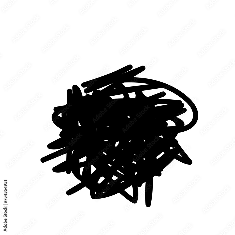 Aufkleber Doodle Line  Simple Shape Icon. Line Frame Silhouette Monochrome Black Element. Simple Line Icon Isolated on Backdrop. Irregular Childish Hand Drawn Form