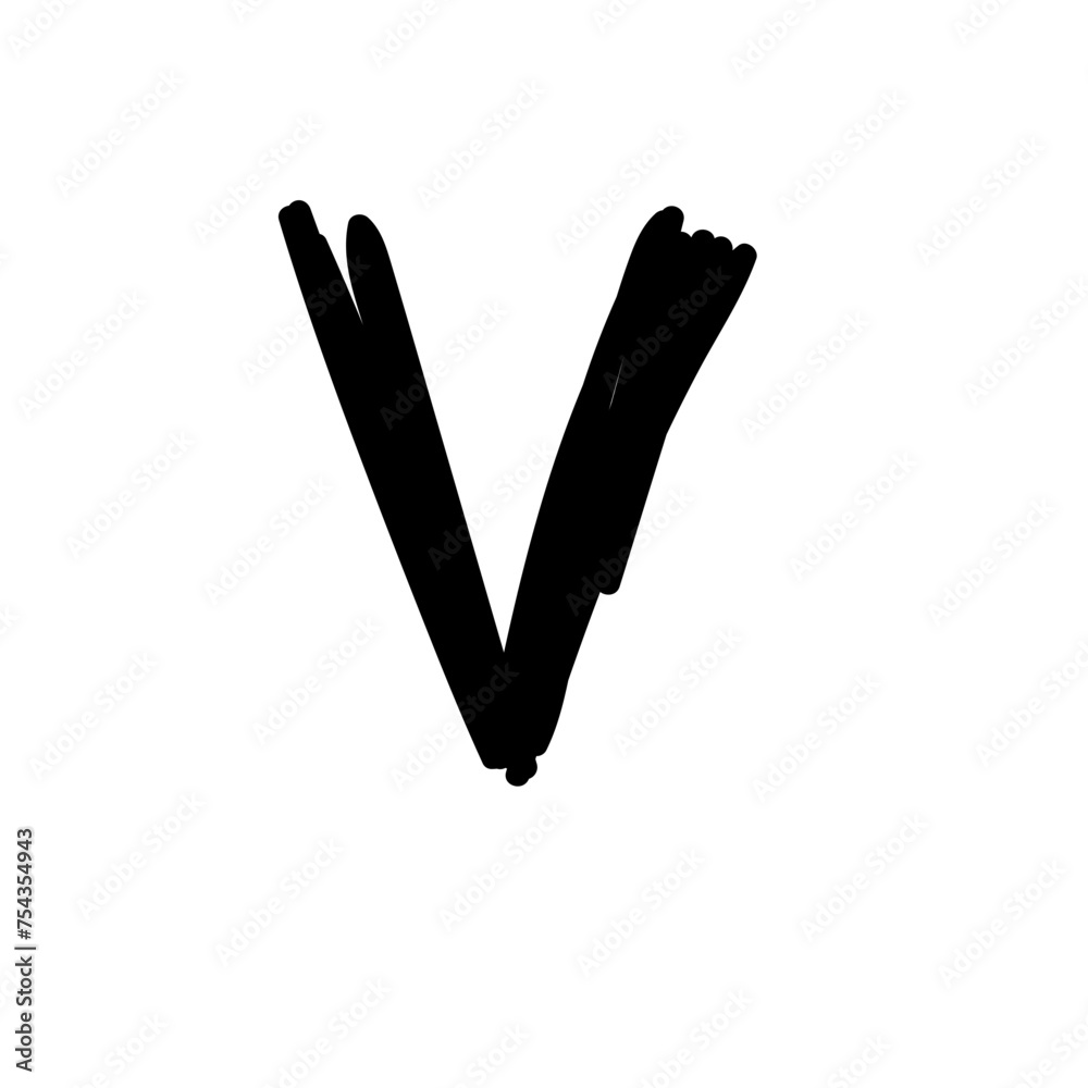 Aufkleber Doodle Line  Simple Shape Icon. Line Frame Silhouette Monochrome Black Element. Simple Line Icon Isolated on Backdrop. Irregular Childish Hand Drawn Form