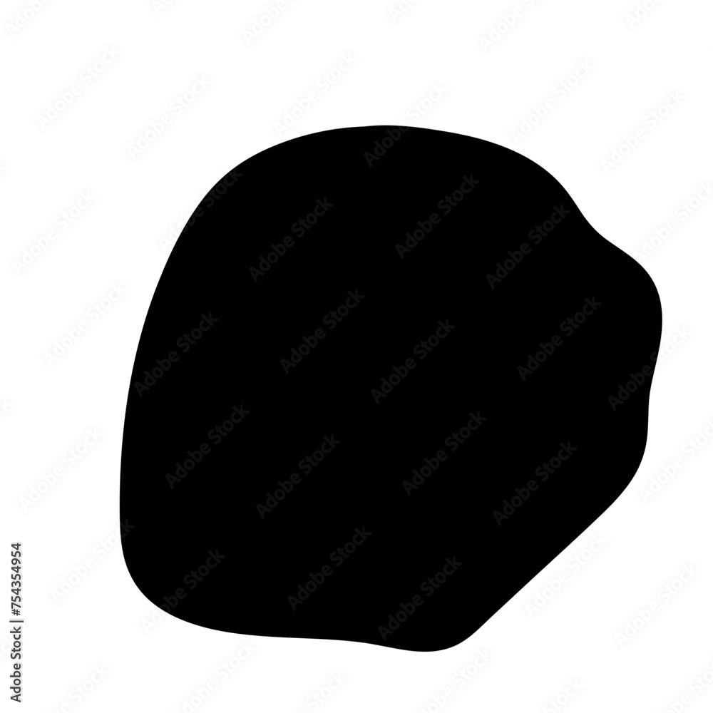 Aufkleber Doodle Blob Simple Shape Icon. Blot Monochrome Black Element. Simple Abstrct Icon Isolated on Backdrop. Irregular Childish Hand Drawn Form
