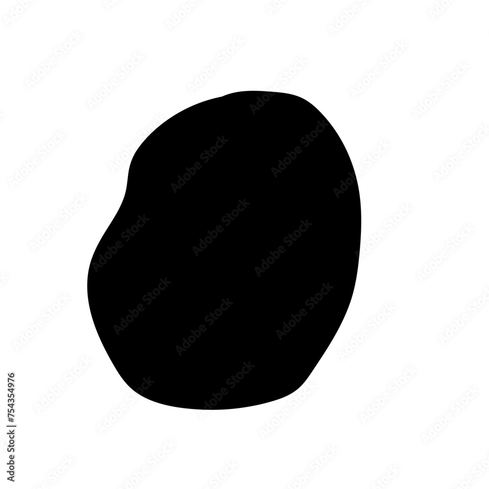 Aufkleber Doodle Blob Simple Shape Icon. Blot Monochrome Black Element. Simple Abstrct Icon Isolated on Backdrop. Irregular Childish Hand Drawn Form