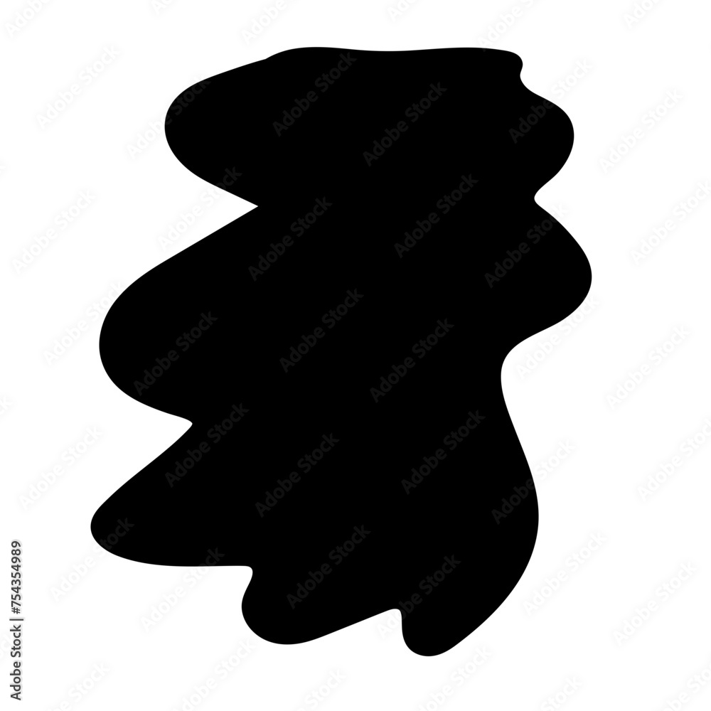 Aufkleber Doodle Blob Simple Shape Icon. Blot Monochrome Black Element. Simple Abstrct Icon Isolated on Backdrop. Irregular Childish Hand Drawn Form
