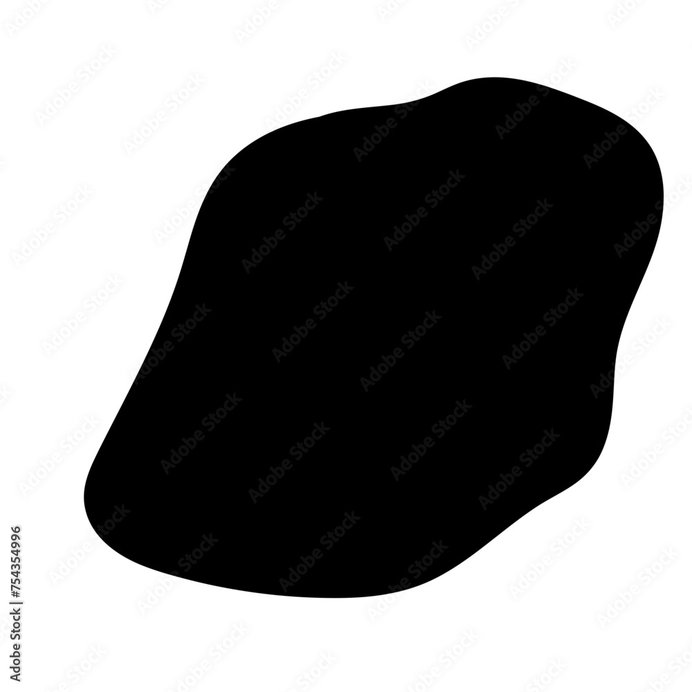 Aufkleber Doodle Blob Simple Shape Icon. Blot Monochrome Black Element. Simple Abstrct Icon Isolated on Backdrop. Irregular Childish Hand Drawn Form