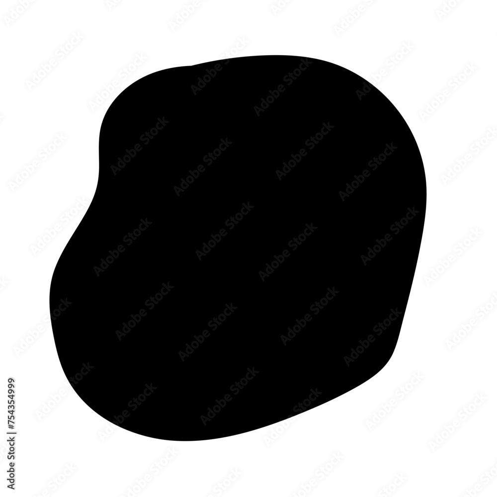 Aufkleber Doodle Blob Simple Shape Icon. Blot Monochrome Black Element. Simple Abstrct Icon Isolated on Backdrop. Irregular Childish Hand Drawn Form