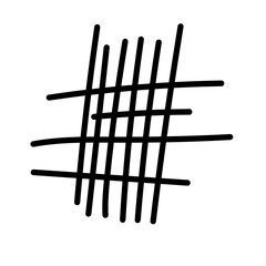 Doodle Line  Simple Shape Icon. Line Frame Silhouette Monochrome Black Element. Simple Line Icon Isolated on Backdrop. Irregular Childish Hand Drawn Form