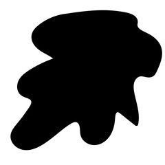 Doodle Blob Simple Shape Icon. Blot Monochrome Black Element. Simple Abstrct Icon Isolated on Backdrop. Irregular Childish Hand Drawn Form