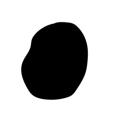 Doodle Blob Simple Shape Icon. Blot Monochrome Black Element. Simple Abstrct Icon Isolated on Backdrop. Irregular Childish Hand Drawn Form