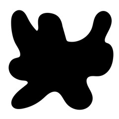 Obraz premium Doodle Blob Simple Shape Icon. Blot Monochrome Black Element. Simple Abstrct Icon Isolated on Backdrop. Irregular Childish Hand Drawn Form
