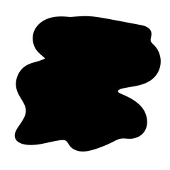Doodle Blob Simple Shape Icon. Blot Monochrome Black Element. Simple Abstrct Icon Isolated on Backdrop. Irregular Childish Hand Drawn Form