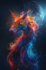 Naklejka premium Stunning drawing of a unicorn.