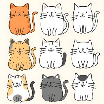 Seamless pattern with cats.