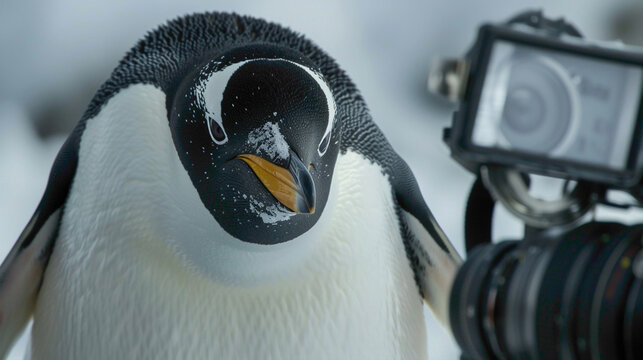 close up of penguin unique image.