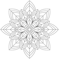 Leaf Flower Petal Coloring Mandala Art Simple Graphic Shape Vector Floral Oriental Outline Vintage Decorative Elements Pattern Illustration Islam Arabic Indian Turkish Mystic Religion Morals Lotus
