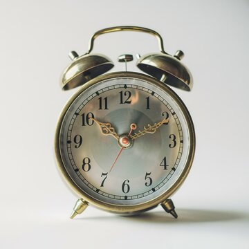 Vintage Classic Alarm clock isolated on white background