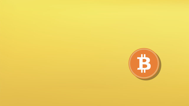Bitcoin minimal yellow background
