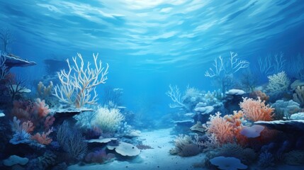 Fototapeta na wymiar Blue Coral Reefs in the Red Sea Through Long Exposure