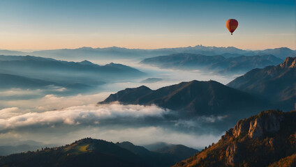 Sunrise and Sunset with Hot Air Balloon