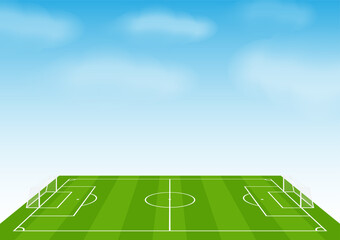 Soccer Field or Football Court. Vector Illustration. 