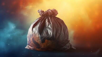 Planet Earth Texture on Garbage Bag - obrazy, fototapety, plakaty