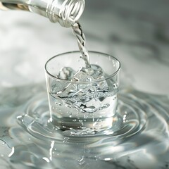 "Serenity in Simplicity: Capturing the Essence of Pouring Mineral Water"