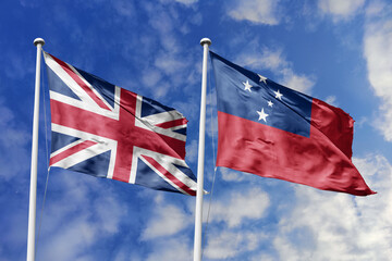 3D illustration, United Kingdom and Samoa alliance and meeting, cooperation of states.