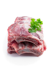 Fresh raw pork ribs isolated on white