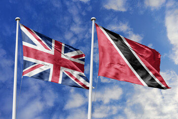 3D illustration, United Kingdom and Trinidad and Tobago alliance and meeting, cooperation of states.