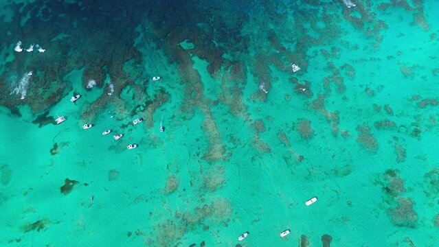 flying over the great barrier reef in the whitsundays, over a yacht, in Punta Cana, Dominican Republic