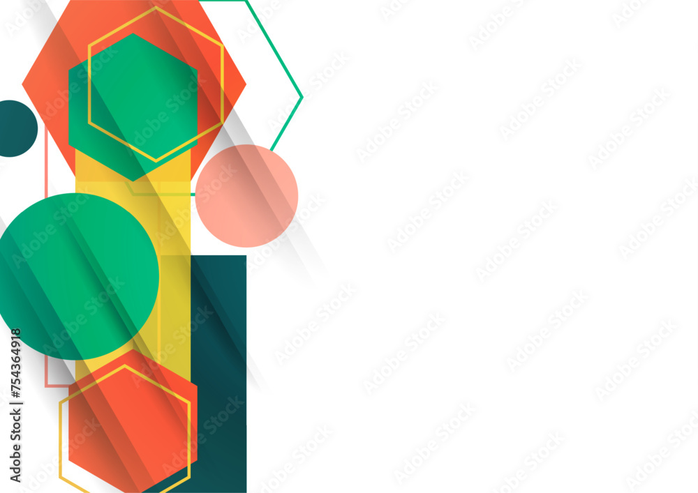 Poster abstract background from geometric shapes of circles, rectangles, hexagons. element for business bro