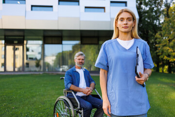 Outdoor Consultation: Nurse and Patient in Active Session